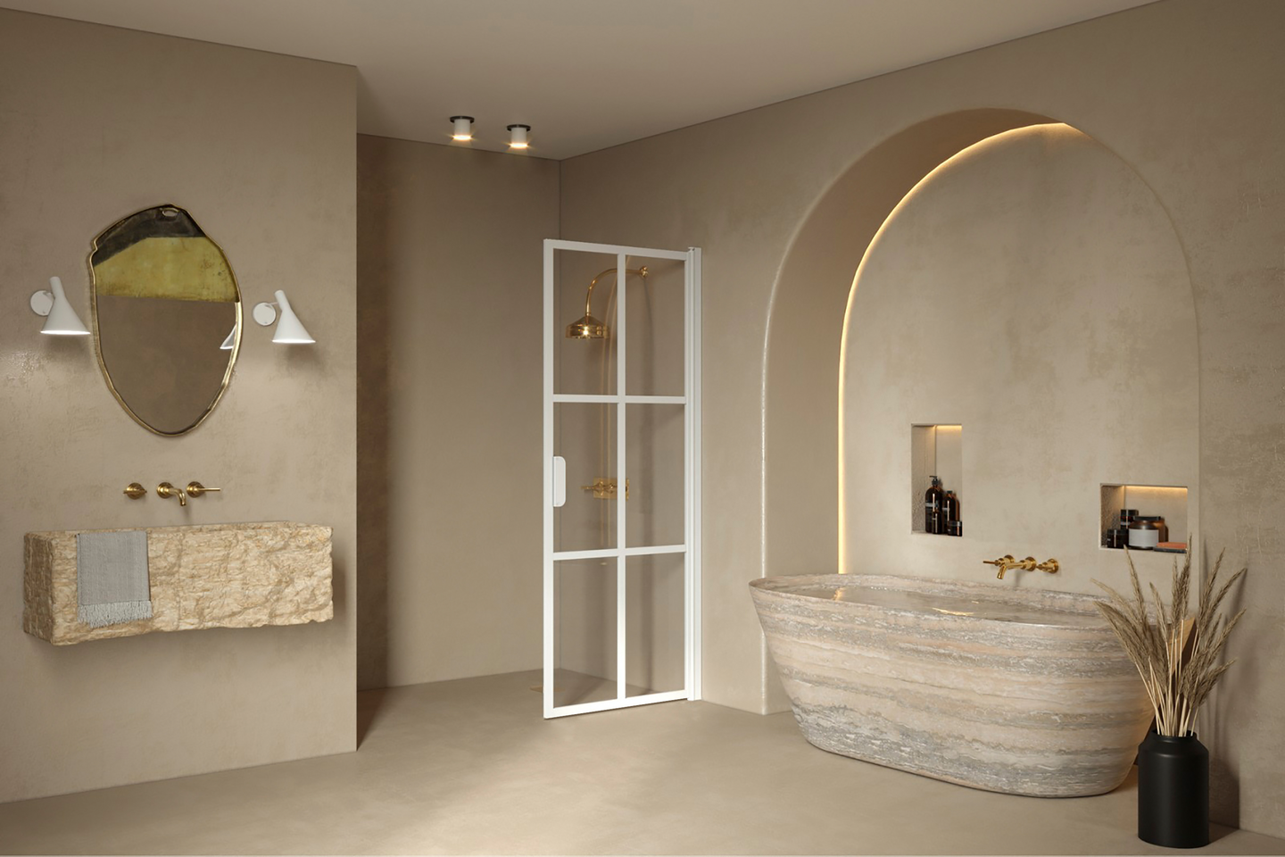 Suihkuseinä Bläk 738 Paris kääntyvä 695x1950mm valkoinen