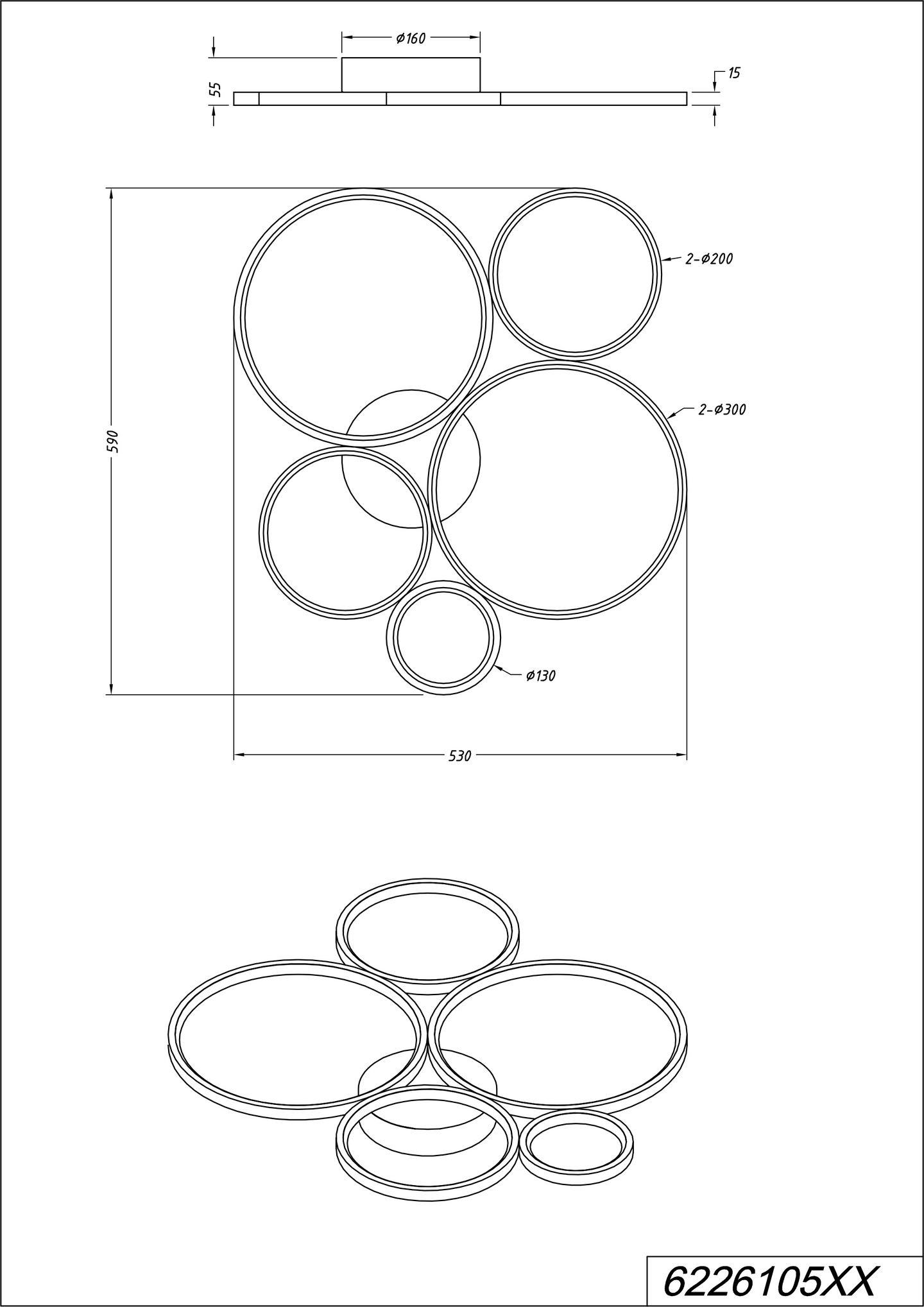 Kattovalaisin TRIO Rondo led 5800lm mattamusta