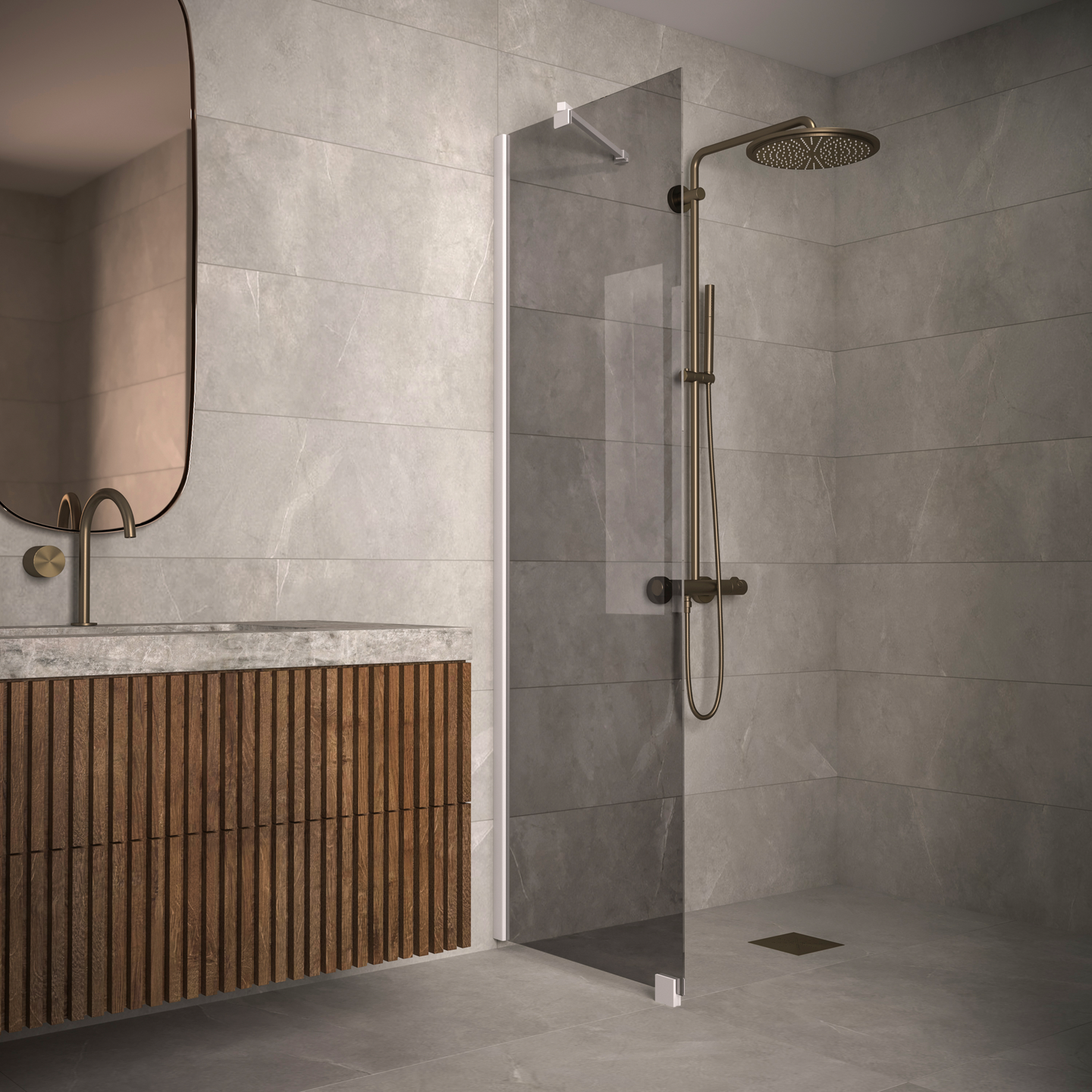 Suihkuseinä Classic 101 kiinteä 878x1900mm valkoinen/savu