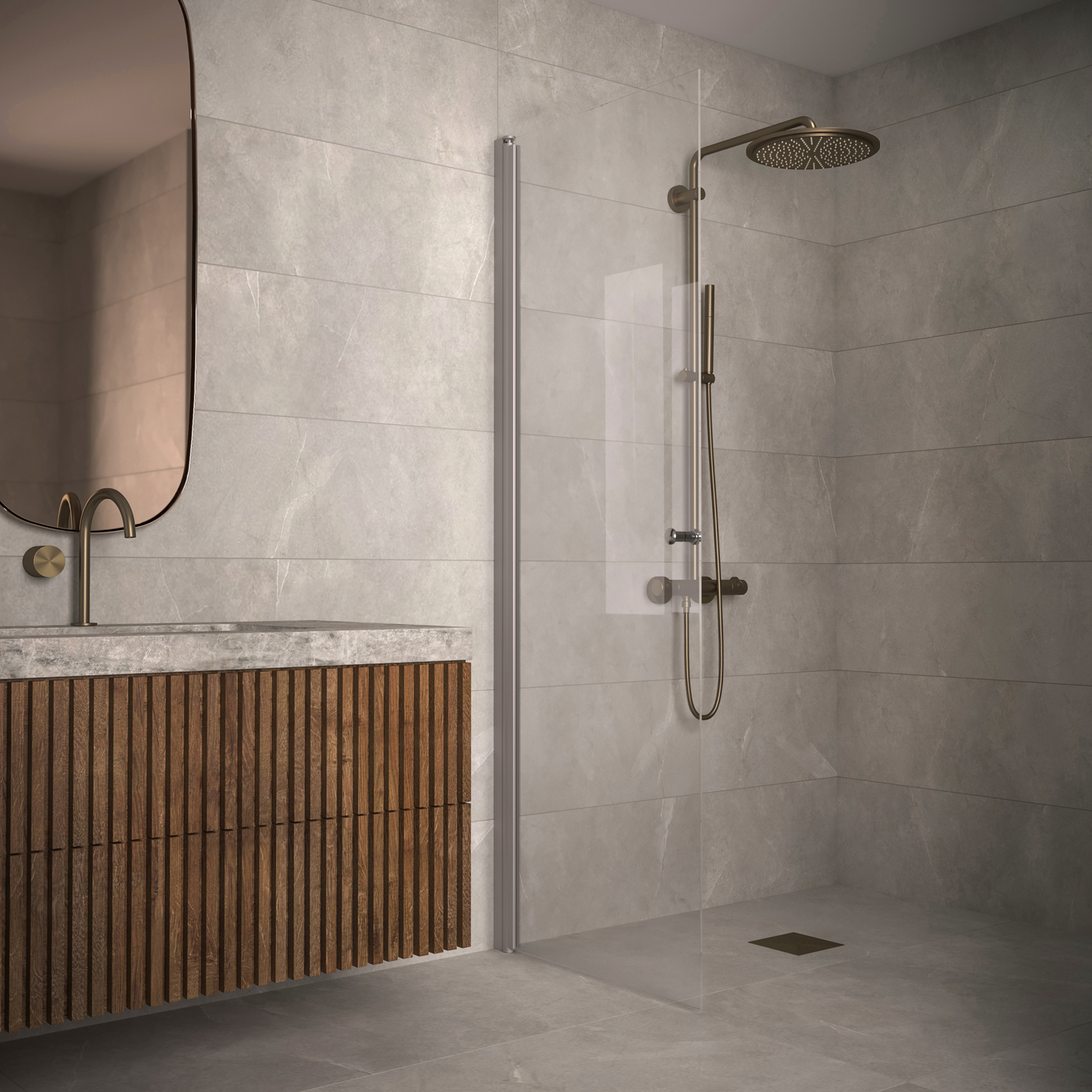 Suihkuseinä Classic 102 kääntyvä 679x1900mm harmaa/kirkas