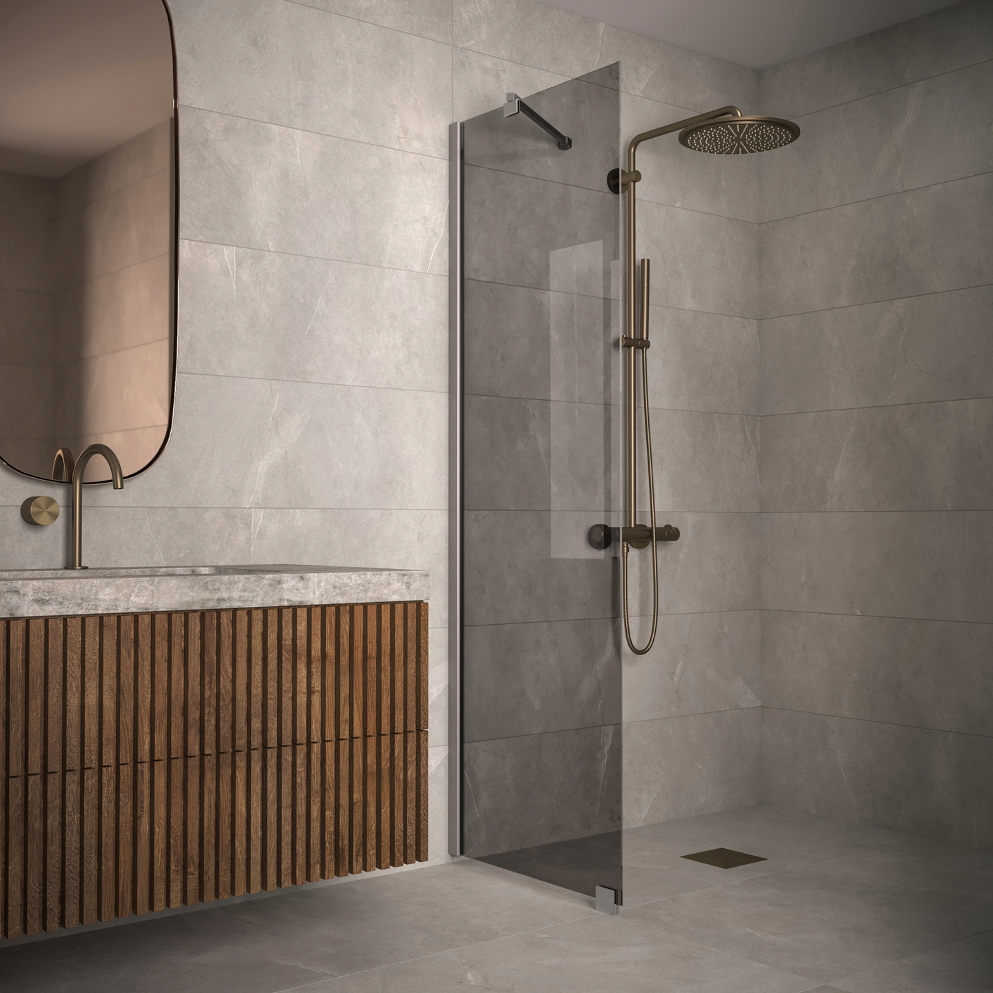 Suihkuseinä Classic 101 kiinteä 478x1900mm harmaa/savu