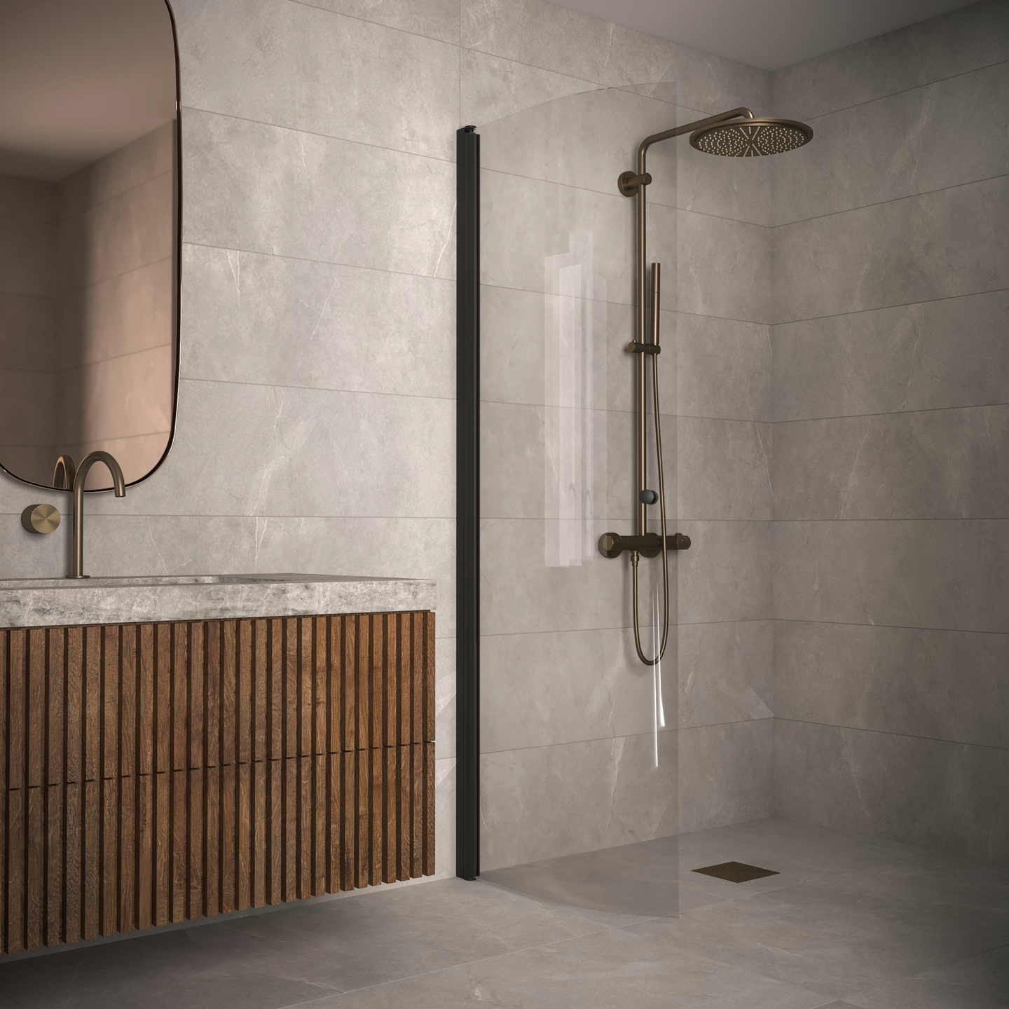 Suihkuseinä Classic 122 kaareva kääntyvä 738x1900mm musta/kirkas