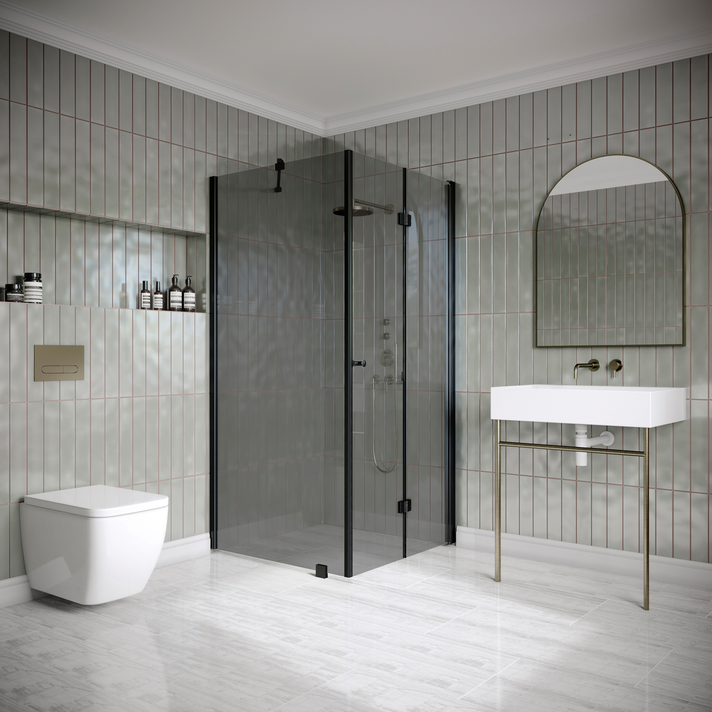 Suihkunurkka Classic 147 kiinteä+taittuva 899x895x1900mm musta/savu