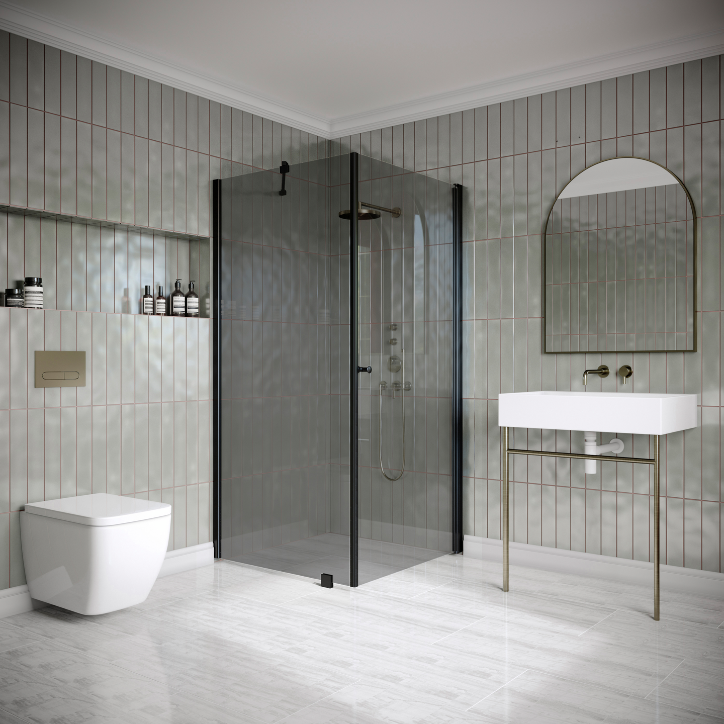 Suihkunurkka Classic 146 kiinteä+kääntyvä 799x805x1900mm musta/savu