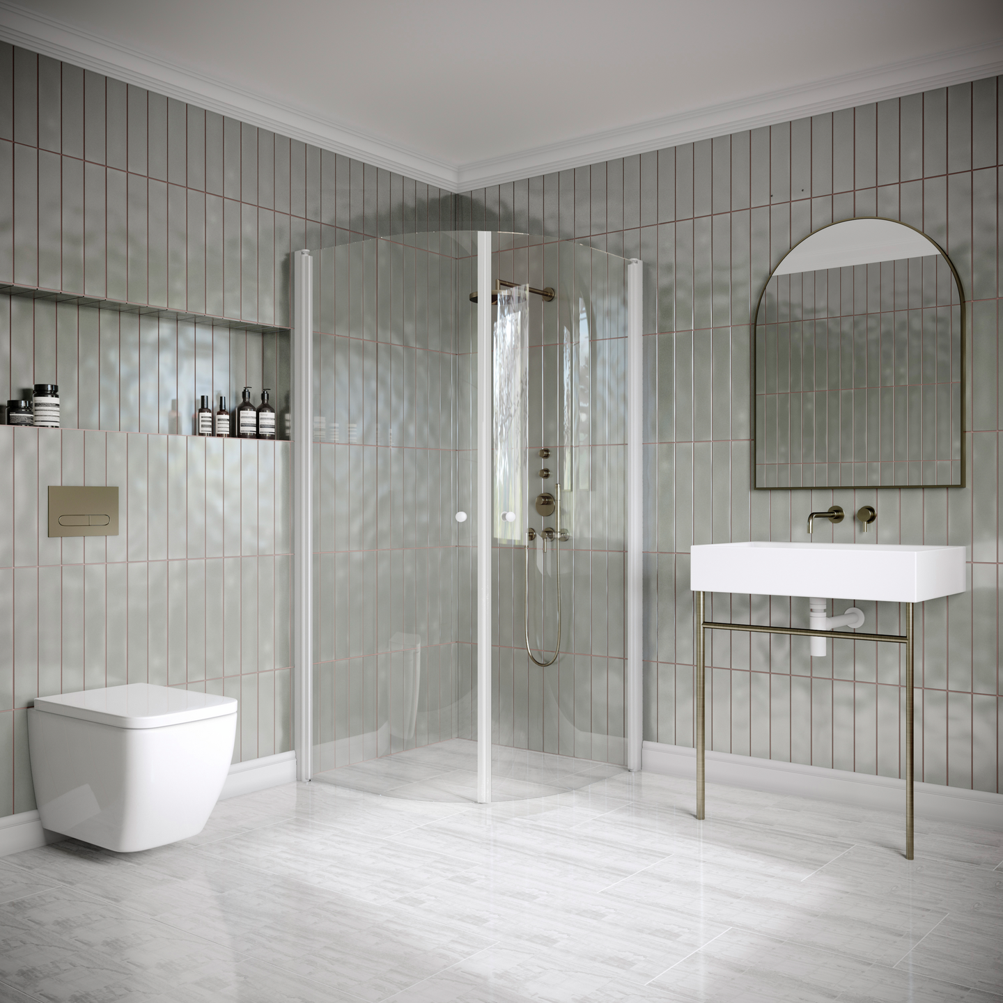 Suihkunurkka Classic 155 kaareva kääntyvät ovet 900x900x1900mm valkoinen/kirkas