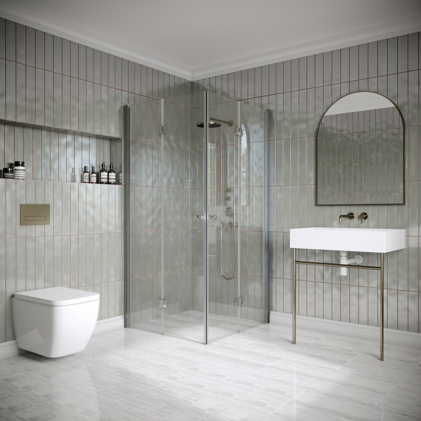 Suihkunurkka Classic 150 taittuvilla ovilla 695x695x1900mm harmaa/kirkas