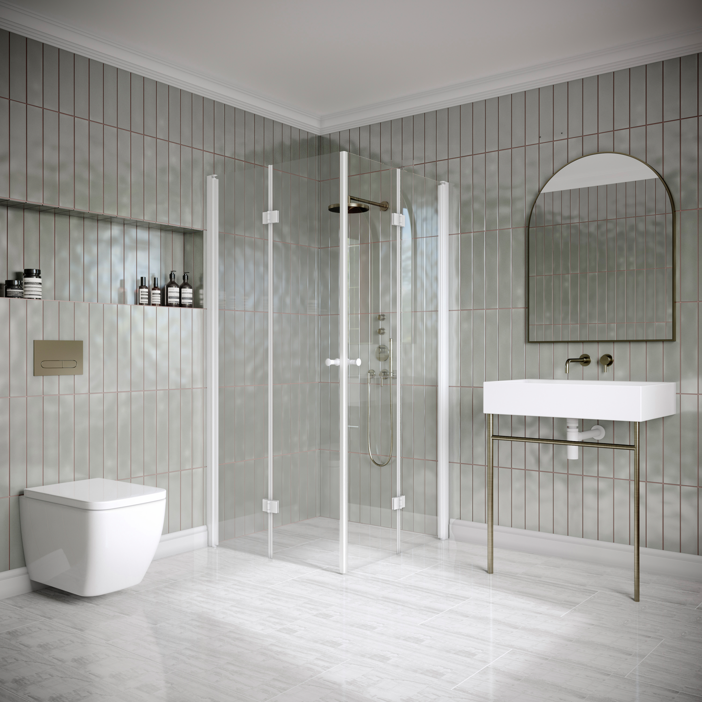 Suihkunurkka Classic 150 taittuvilla ovilla 895x695x1900mm valkoinen/kirkas