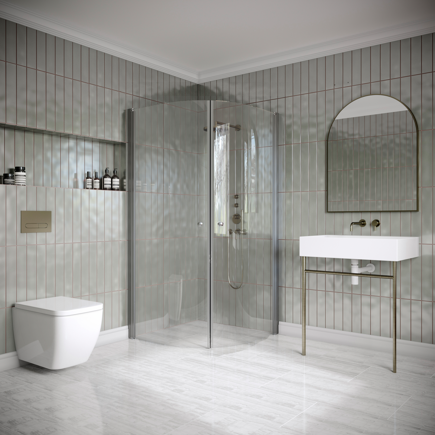 Suihkunurkka Classic 155 kaareva kääntyvät ovet 800x800x1900mm harmaa/kirkas