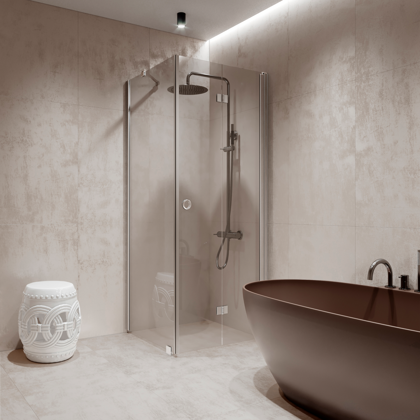 Suihkunurkka Forma 369 kiinteä+kääntyvä 802x807x2025mm kiiltävä/kirkas