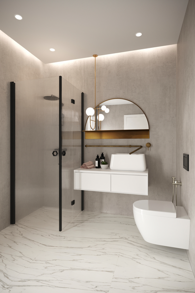 Suihkunurkka Forma 373 kääntyvä+taittuva 707x707x2025mm musta/reeded