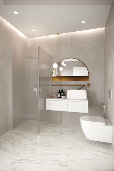 Suihkunurkka Forma 372 kääntyvillä ovilla 707x807x2025mm harmaa/reeded