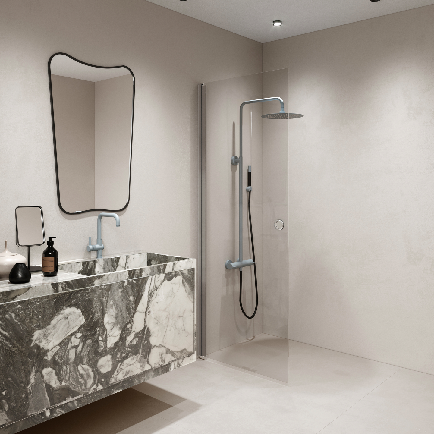 Suihkuseinä Forma 302 kääntyvä 435x2025mm kiiltävä/kirkas