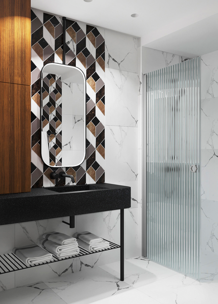 Suihkuseinä Forma 302 kääntyvä 835x2025mm harmaa/reeded