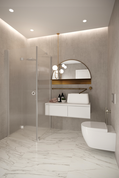 Suihkunurkka Forma 369 kiinteä+kääntyvä 702x907x2025mm harmaa/reeded