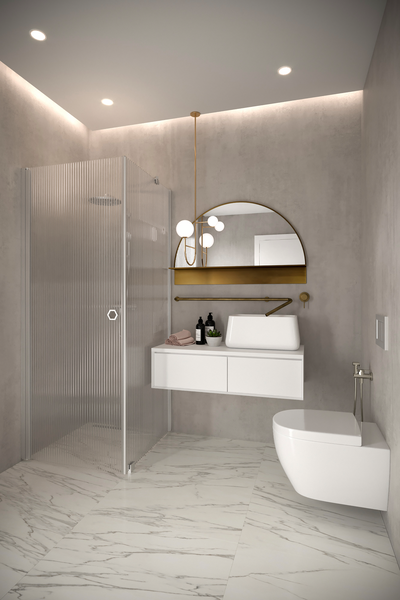 Suihkunurkka Forma 368 kiinteä+kääntyvä 802x707x2025mm harmaa/reeded