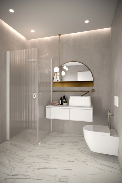 Suihkunurkka Forma 368 kiinteä+kääntyvä 902x807x2025mm valkoinen/reeded