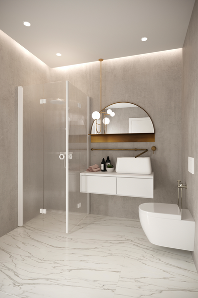 Suihkunurkka Forma 376 taittuvilla ovilla 807x807x2025mm valkoinen/reeded