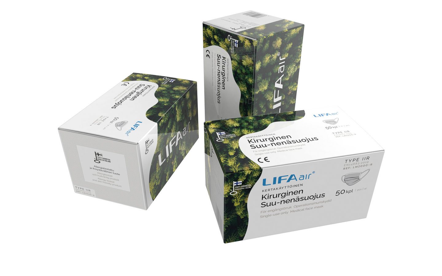 Suu- ja nenäsuoja Lifa Air kirurginen Type IIR sininen 50kpl