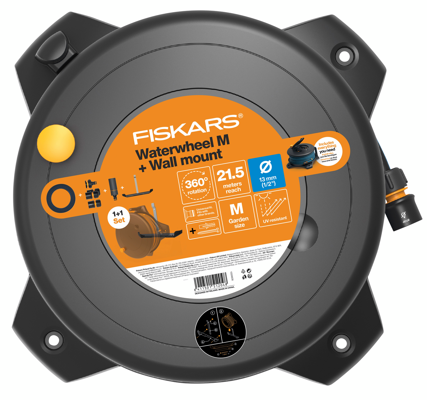 Kastelukela Fiskars Solid M 20m 13mm + seinäteline