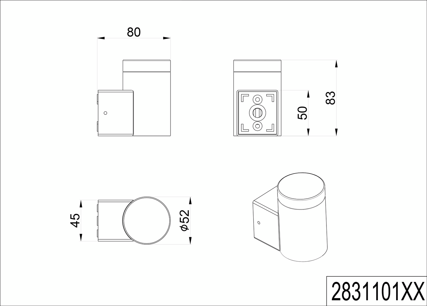 Seinävalaisin TRIO Ray led 340lm 1-osainen mattamusta