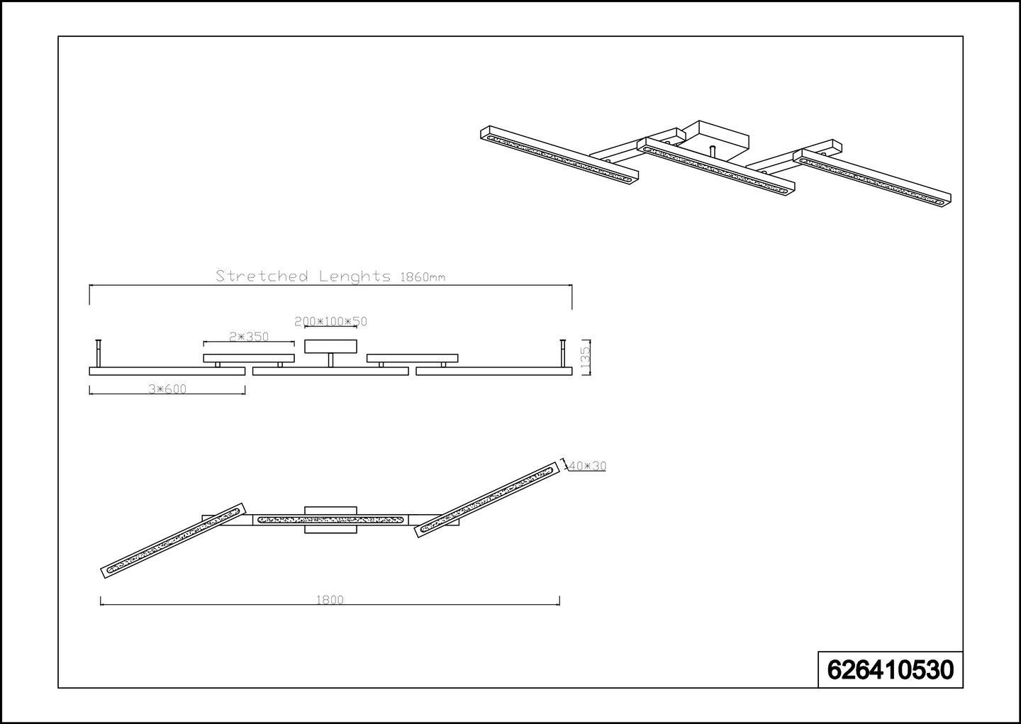 Kattovalaisin TRIO Bellari led 1800lm puu
