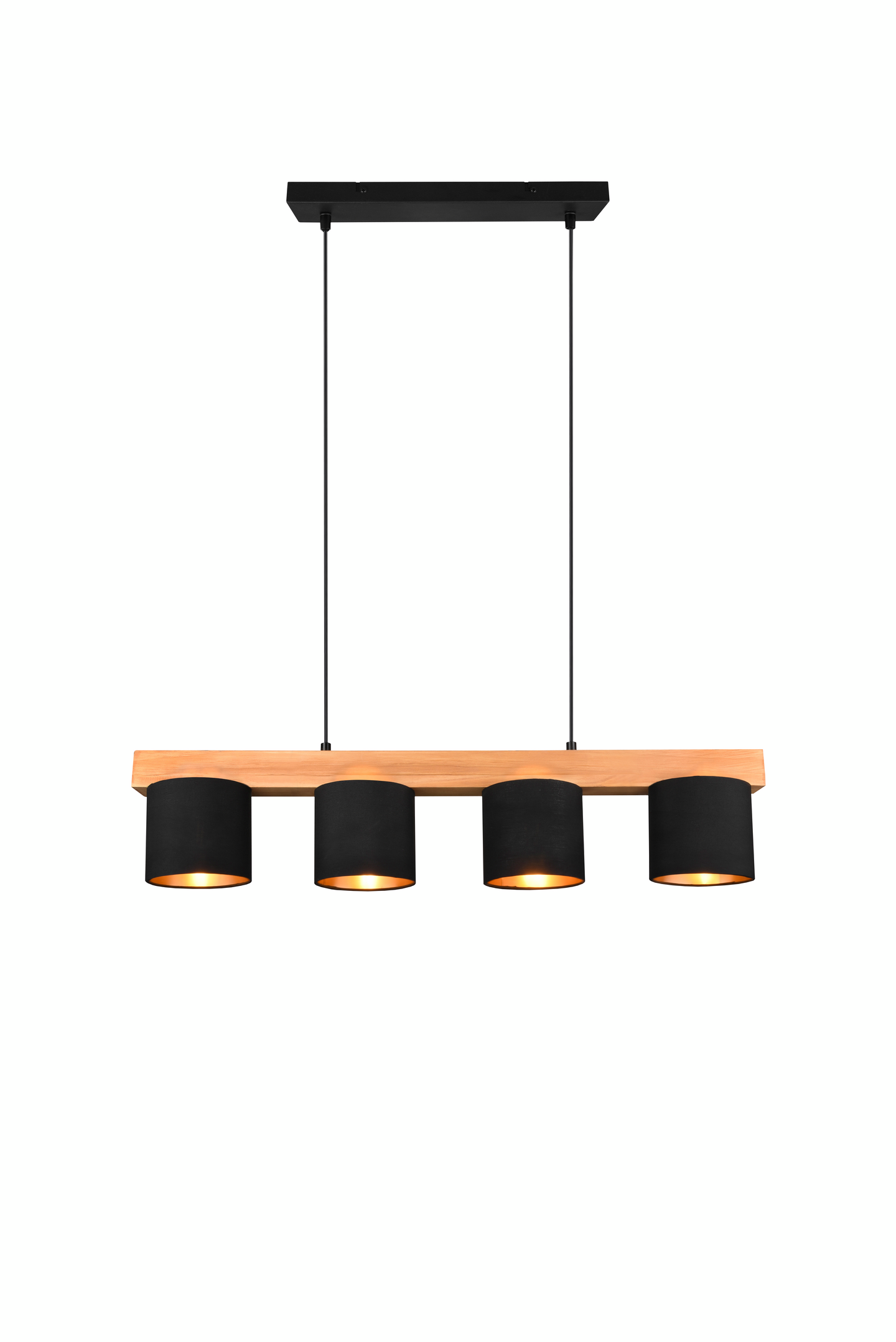 Riippuvalaisin TRIO Cameron E14 4-osainen musta/puu