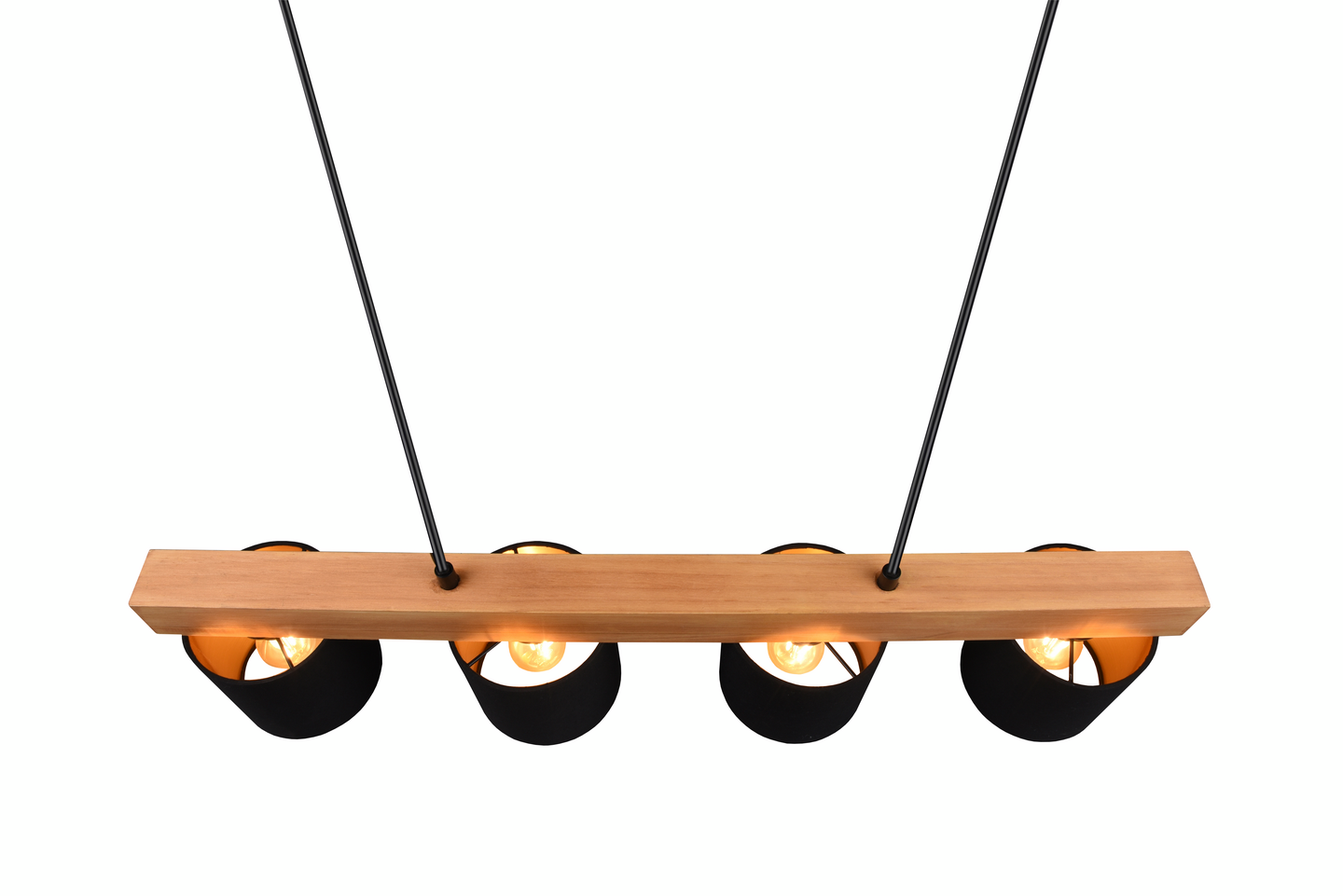 Riippuvalaisin TRIO Cameron E14 4-osainen musta/puu