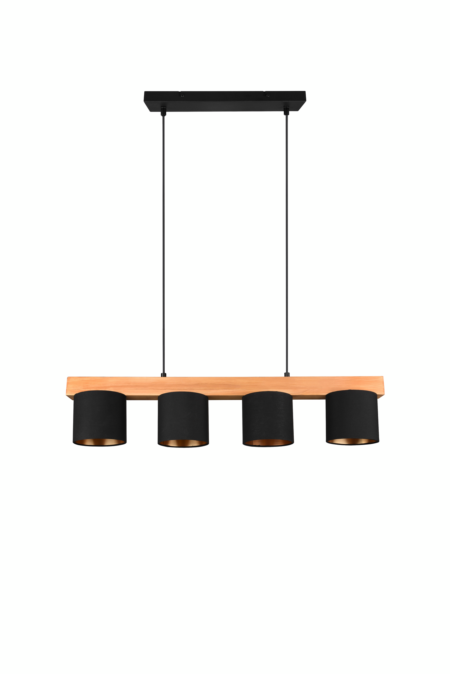 Riippuvalaisin TRIO Cameron E14 4-osainen musta/puu