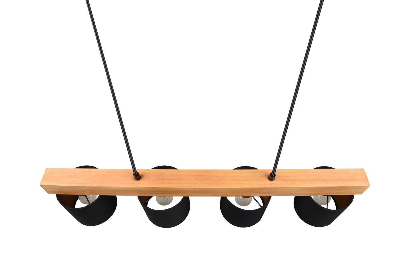 Riippuvalaisin TRIO Cameron E14 4-osainen musta/puu