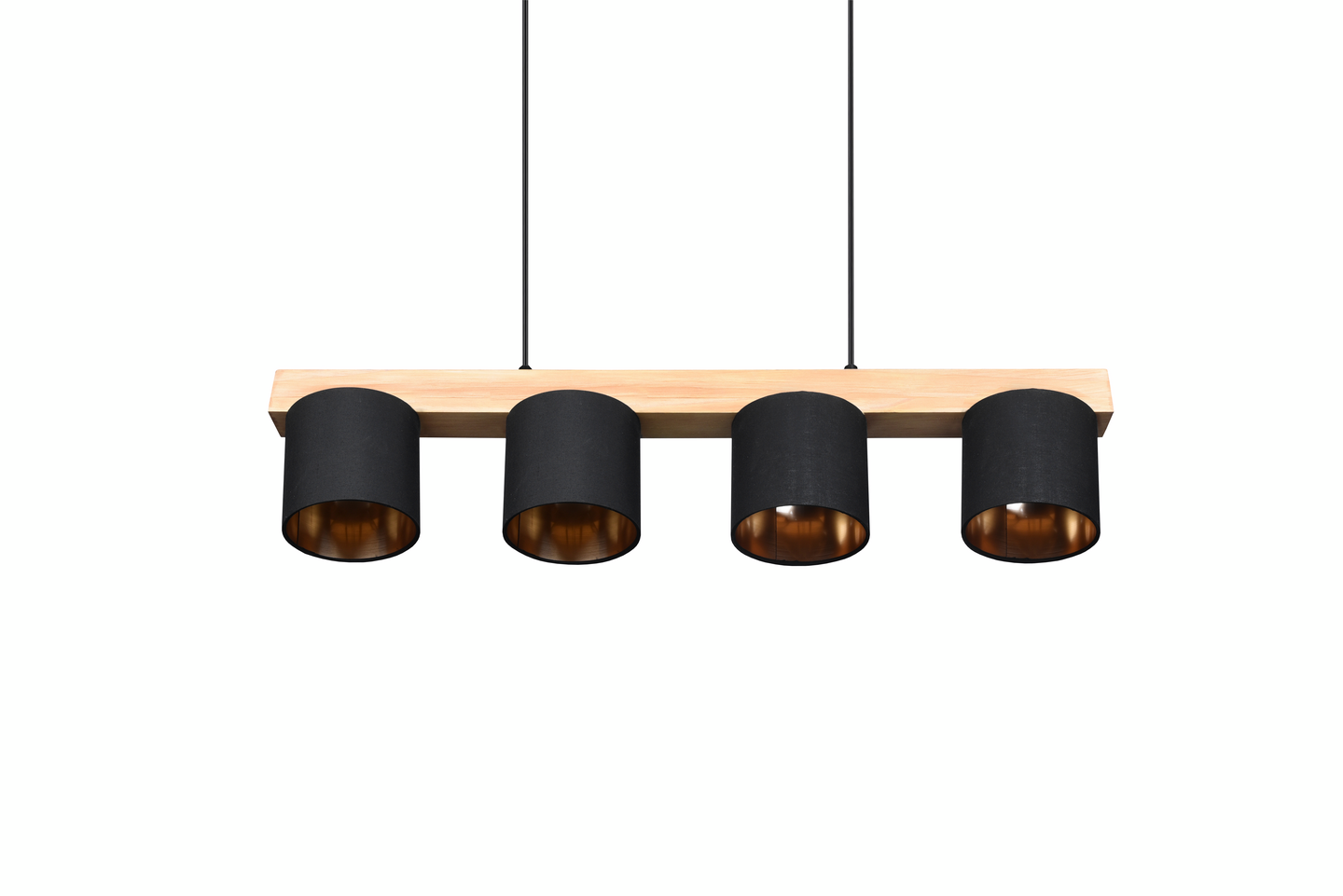 Riippuvalaisin TRIO Cameron E14 4-osainen musta/puu