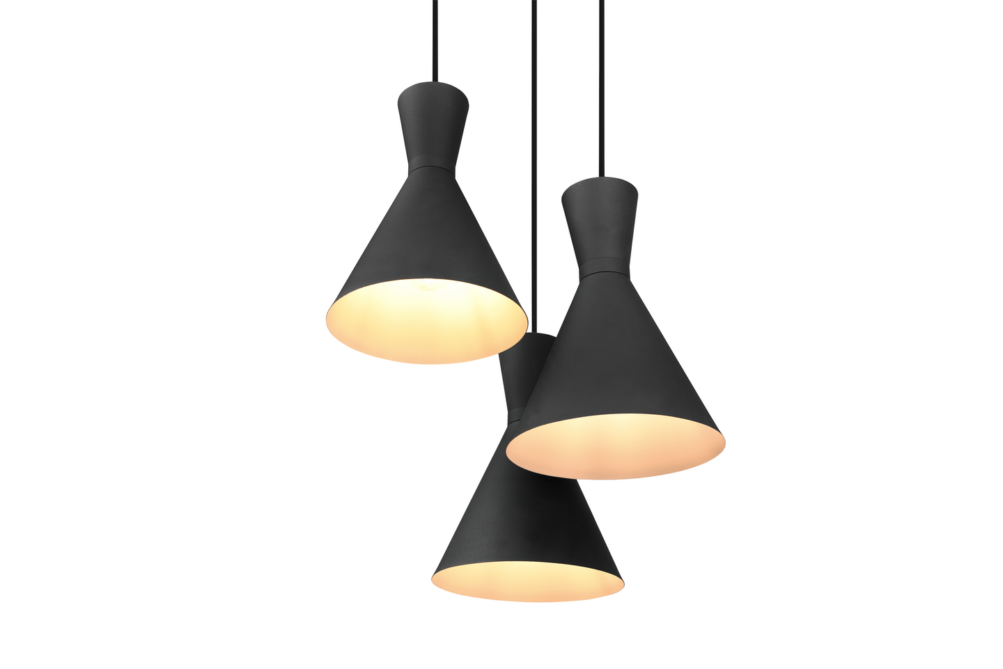 Riippuvalaisin TRIO Enzo E27 3-osainen mattamusta