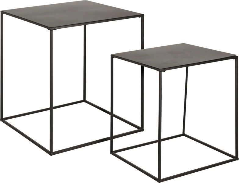 Sivupöytä Cello Twin metalli/musta 2kpl