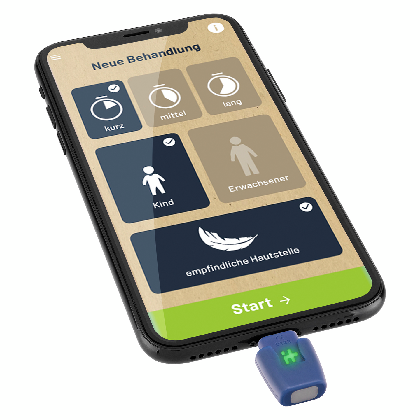 Hyönteispiston hoitolaite HEAT_IT Android