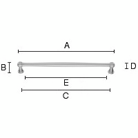 Kalustevedin Beslagsboden BN6303 256mm harjattu nikkeli