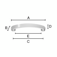Kalustevedin Beslagsboden B631 96mm harjattu nikkeli