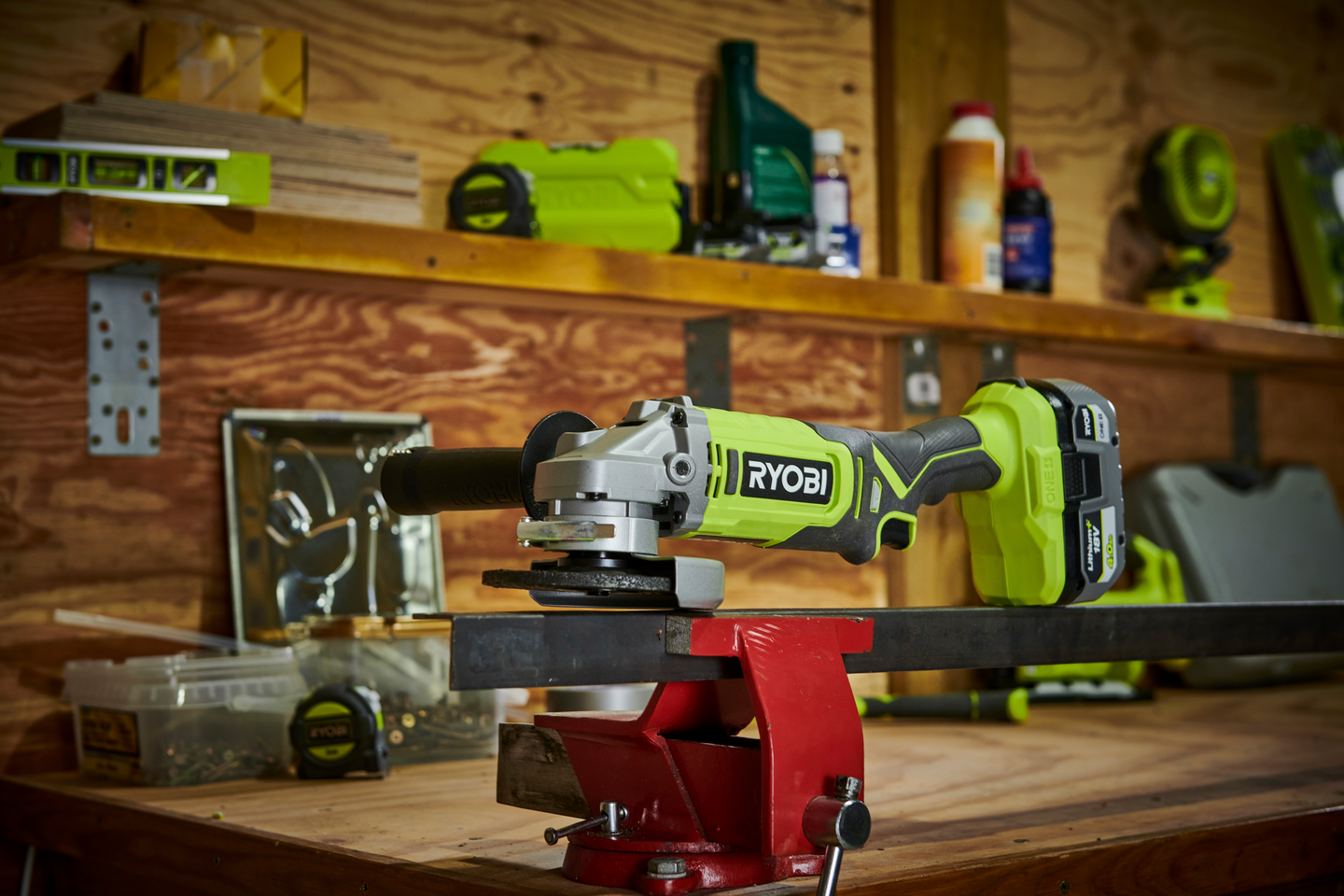 Akkukulmahiomakone Ryobi RAG18115-0 18V ONE+ runko