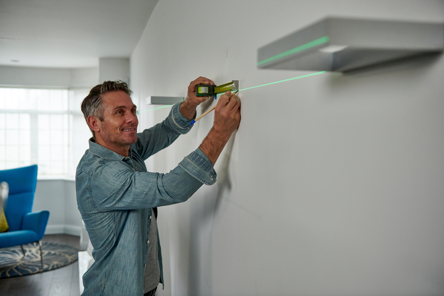 Linjalaser Ryobi RB360GLL 360 astetta vihreä