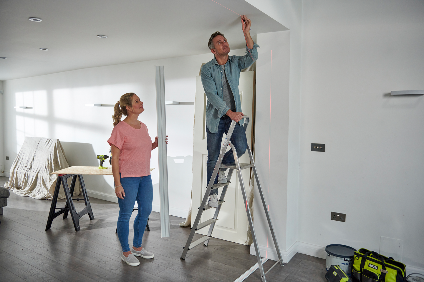 Linjalaser Ryobi RB360RLL 360 astetta punainen