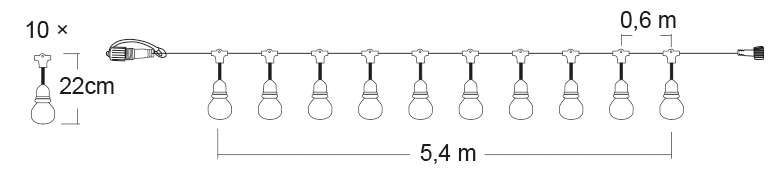 Lisävalosarja Cello Glow jatkettava 10 kpl