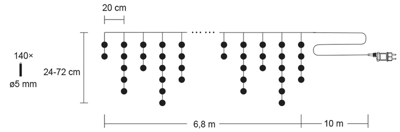 Valosarja Cello jääpuikko 140 lediä IP44