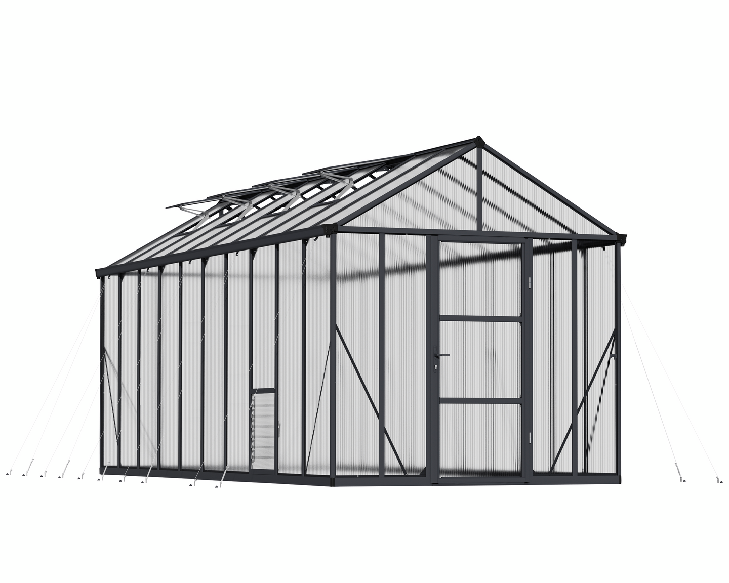 Kasvihuone Palram glory 14,7m2 8x20 harmaa