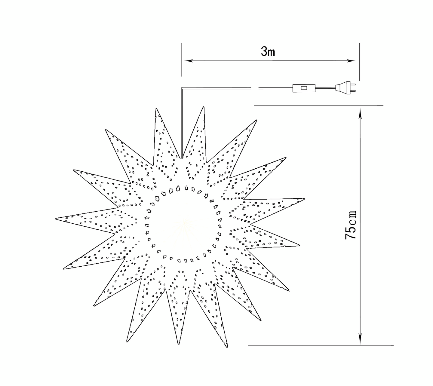 Paperitähti Cello Frozen 75cm IP20