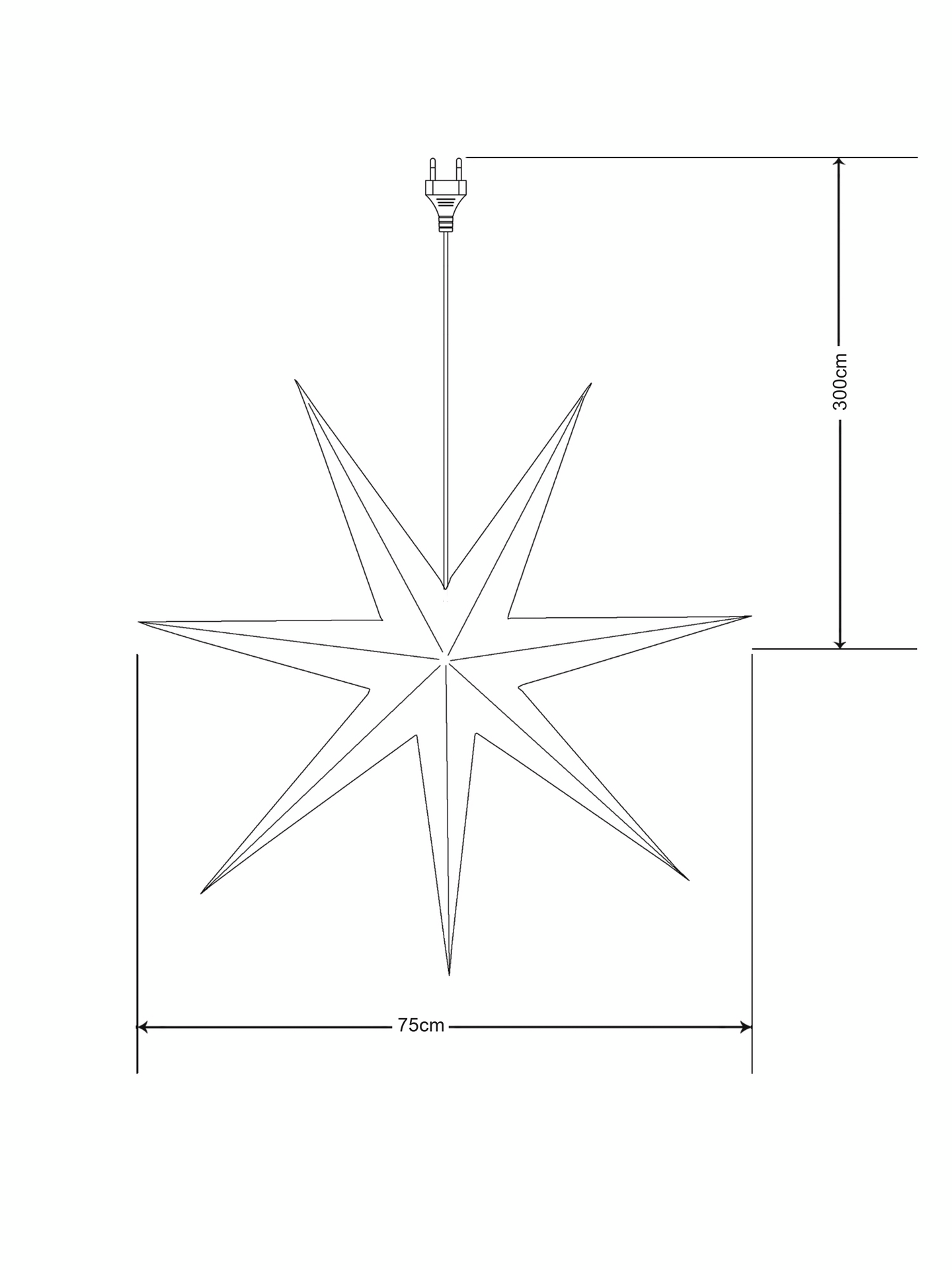 Paperitähti Cello Shine 75cm IP20