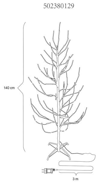 Valopuu Cello 200 lediä 140cm IP44