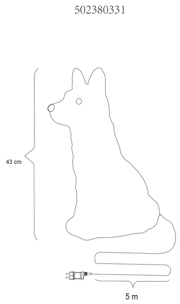 Husky-koira Cello 43cm IP44