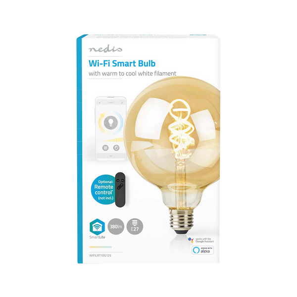 Led-lamppu Nedis Smartlife Wifi kierrefilamentti 1800-6500K 360lm G125 E27