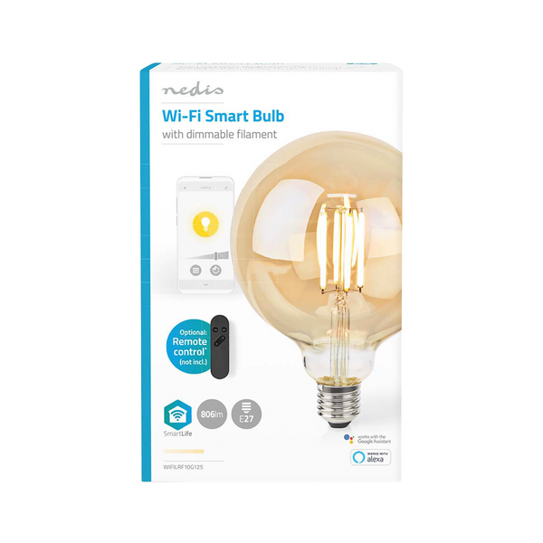 Led-lamppu Nedis Smartlife Wifi filamentti 1800-3000K 806lm G125 E27