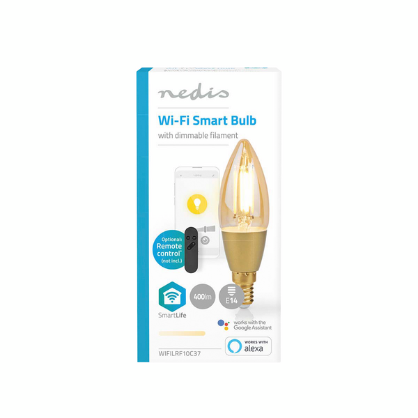 Led-lamppu Nedis Smartlife Wifi kynttiläfilamentti 1800-3000K 470lm C37 E14