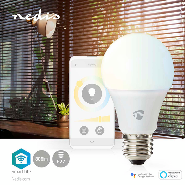 Led-lamppu Nedis Smartlife Wifi 2700-6500K 806lm A60 E27