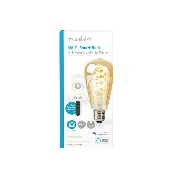 Led-lamppu Nedis Smartlife Wifi kierrefilamentti 1800-6500K 360lm ST64 E27
